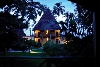 Bungalow at night